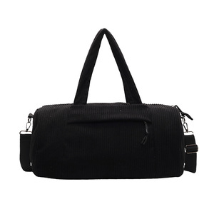 Sac de sport rétro en velours côtelé à fines bandes, en tissu doux et agréable pour la peau, pour hommes et femmes, idéal pour le yoga, la natation, avec séparation sec/humide, sac de rangement pour l'entraînement - Product Image 5