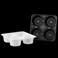 Support jetable pour 2 ou 4 gobelets – Plateau de transport pour café et boissons – Porte-gobelets en plastique jetable