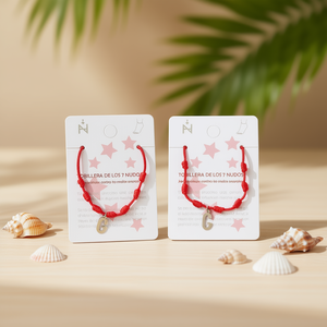 Tobillera con nudo de siete estrellas, letra G, acero inoxidable, hecha a mano, con cuerda roja, pulsera con dije para mujer, joyería de moda, regalo. - Product Image 3