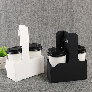 IMEE Portavasos de Papel Desechables Personalizados para Llevar Bebidas, Paquete de 2, Caja para Transportar Bebidas con Asa - Product Image 1