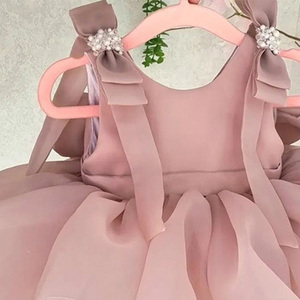 Thiết Kế Mới Cao Quý Bụi Màu Hồng Wedding Boutique Hoa Cô Gái Dresses Cho Trẻ Em Sinh Nhật Đảng Lưới Áo Dài Với Bow Dây Đeo Trang Trí - Product Image 6