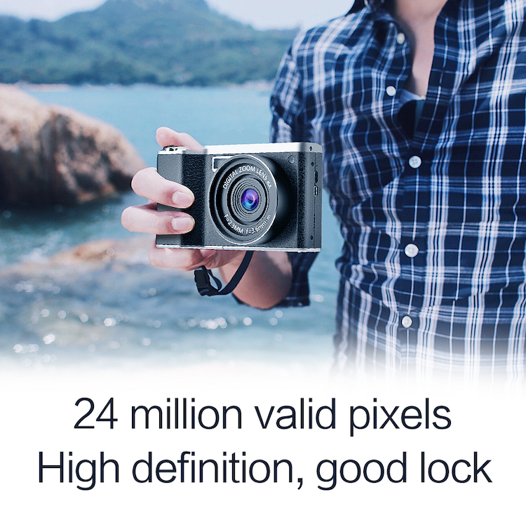 Professional SLR Digital Camera 4 inch Touch Screen Display 24 Million Pixels Kids Camera 4K Digital with Wide Angle Lens