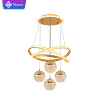 Lustre suspendu moderne en forme d'anneau LED, design de lustre circulaire en aluminium de luxe pour hall d'hôtel, escalier de villa, vente en gros d'usine