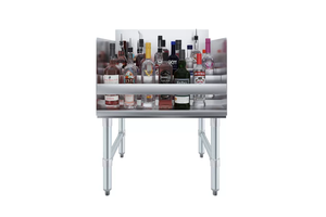 Étagère à liqueurs à quatre niveaux en acier inoxydable, étagère à bouteilles de bar entièrement soudée avec pieds réglables pour usage commercial - Product Image 5
