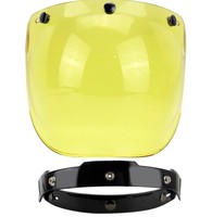 Visière de protection faciale universelle à 3 clips, rabattable et réglable, pour casque de moto, casque de moto, demi-casque