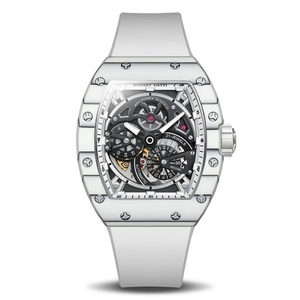 BG9004 Men's <b>Mechanical</b> <b>Watch</b> Barrel-Shaped Carbon Fiber Case Rubber Strap High-End Skeleton Automatic <b>Watch</b> - Product Image 1