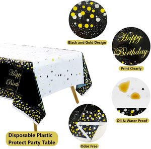 Nappe jetable en plastique PE, 10 pièces, couverture de <span class=keywords><strong>Table</strong></span> d'anniversaire, décoration de fête, vente en gros - Product Image 3