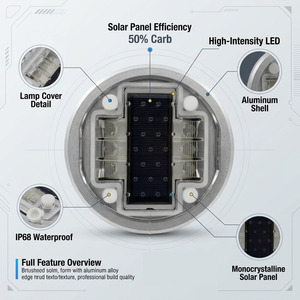 Tachuelas Reflectantes Solares <span class=keywords><strong>de</strong></span> Seguridad Vial <span class=keywords><strong>de</strong></span> Plástico Blanco y Acero, Pantalla LED Prismática <span class=keywords><strong>de</strong></span> Alta Intensidad con Clasificación IP68 - Product Image 3