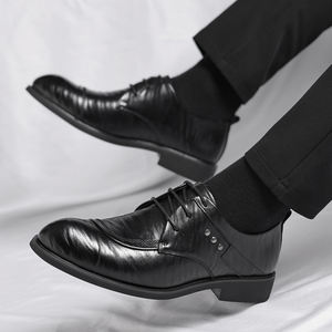 รองเท้าหนังแฮนด์เมดสำหรับผู้ชายรองเท้าลำลองแบบผูกเชือกรองเท้าสำหรับนักธุรกิจแบบทางการ - Product Image 5