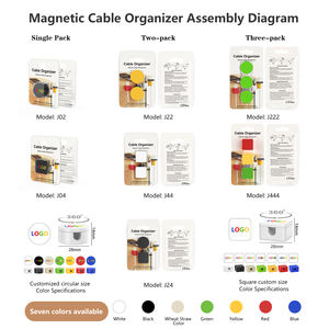 Clips de câbles adhésifs en plastique transparent durable sans trace, gestionnaires de fils magnétiques réutilisables pour l'organisation à domicile, au bureau, en voiture et sur le bureau - Product Image 1