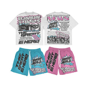 <span class=keywords><strong>ชุด</strong></span>เสื้อยืดและกางเกงขาสั้นสไตล์สตรีทแวร์ Kodo OEM แบบสั่งทำพิเศษ พิมพ์ลายเต็มตัว ดีไซน์ขาดๆ แนวฮิปฮอ<span class=keywords><strong>ป</strong></span> <span class=keywords><strong>แร็</strong></span><span class=keywords><strong>ป</strong></span><span class=keywords><strong>เปอร์</strong></span> ทรงบ็อกซี่ - Product Image 1