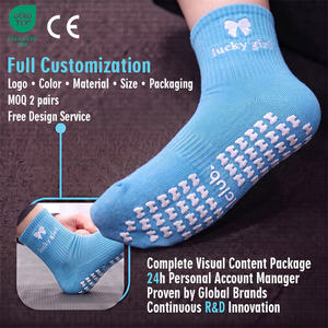 Chaussettes de yoga et de Pilates pour femmes BiLu Premium, antidérapantes, pour studio de barre, fitness, logo personnalisé OEM, respirantes, rembourrées, antidérapantes - Product Image 2