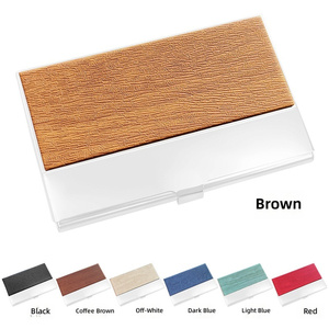 <span class=keywords><strong>Porte</strong></span>-cartes de visite personnalisé en cuir PU et métal pour hommes et femmes, cadeau d'affaires de <span class=keywords><strong>luxe</strong></span>, logo personnalisé - Product Image 3
