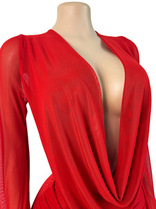 <span class=keywords><strong>Abito</strong></span> Aderente da Donna FloralCharm con Maniche Lunghe <span class=keywords><strong>in</strong></span> Rete Trasparente, Scollo a V Profondo, <span class=keywords><strong>Schiena</strong></span> Aperta e Maniche Svasate - Product Image 6