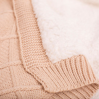 Câble tricot jeter noël réversible chaud confortable pull acrylique tricoté couverture pour lit canapé toutes saisons utiliser avec doublure Sherpa