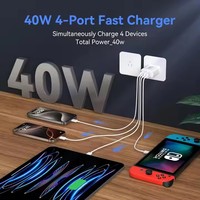 Offre Spéciale 40W Fast PD Charger 2 Type-C 2 Ports USB Protection OCP QC3.0 pour les prises UE AU US UK certifiées UL