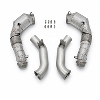Downpipe 300 CPSI pour BMW G30 M550i N63, spécifications allemandes, sablé, avec bouclier thermique gaufré et soudures TIG dorées