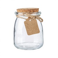 Pot en verre de 100 ml avec couvercle en liège, pots en verre pour miel de 150 ml et 200 ml, bouteille transparente pour pouding, dessert, mariage, yaourt, bougies