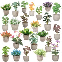 4 paquets de petites fleurs artificielles fausses plantes Mini 10CM Thanksgiving New Year Home Decor Indoor