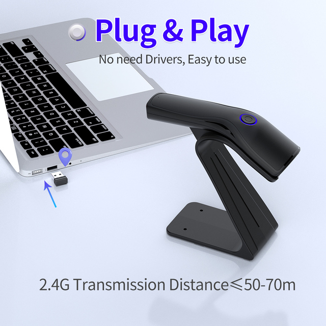 GTCODESTAR X-3500 Handheld Auto Scanning 2.4G QR Code Reader Bluetooth Barcode Reader With Stand 2D Wireless Barcode Scanner
