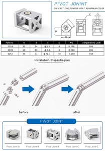 2020 3030 4040 4545 hồ sơ góc khớp phụ kiện xoay linh hoạt xoay cho hồ sơ Doanh <span class=keywords><strong>pivot</strong></span> 40B #2024 - Product Image 4