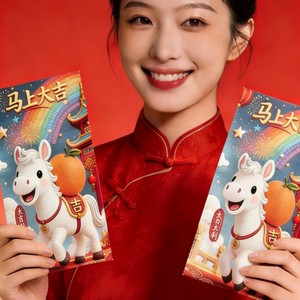 Sobre rojo 3D con diseño de flor, 9x17 cm, para el Año Nuevo Chino, Festival de Primavera, paquete de 8 sobres de papel para regalo de dinero de la suerte - Product Image 3