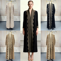 Abaya plissée élégante 2026 pour femme, col blazer, boutonnée, sans plis, robe kaftan formelle pour le Moyen-Orient, vente en gros ODM