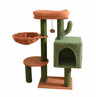 Meilleures ventes : Arbre à chat style cactus classique et mignon en bois et sisal, avec emballage carton, pour griffer et faire la sieste