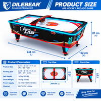 Table de hockey sur air, machine de jeu d'arcade à monnayeur, 2 joueurs, jeu de pucks commercial d'intérieur, construction en fibre de verre, garantie 1 an