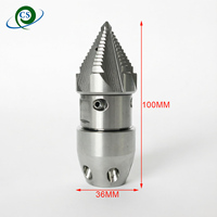 Buse de nettoyage de canalisations d'égout pour nettoyeur haute pression 3/8"1/2" 4000 psi, 4 buses avant et 6 arrière, outils de dragage pour évacuation des eaux usées 40L