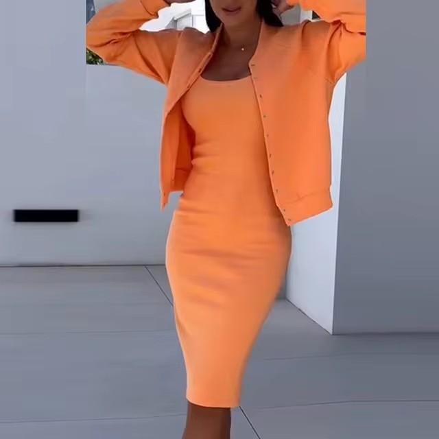 King Mcgreen Star Women Slim Bodycon Dress Suit U-neck