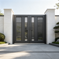Portail de cour rectangulaire en alliage d'aluminium, style moderne et luxueux, antivol, pour maison, jardin, villa, cour