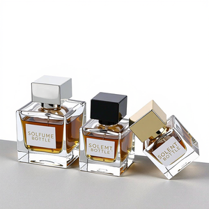 Solent Custom Luxury <strong>Perfume</strong> Glass Bottle Crimp Clear Spray Bottles 30ml 50ml 100ml Square Empty <strong>Perfume</strong> Fragrance <strong>Container</strong> - Product Image 2