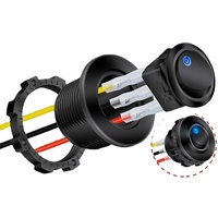 Boîtier à coque ronde de 20mm avec interrupteur à bascule éclairé par LED 12V ON/OFF pour panneaux de tableau de bord de bricolage dans la voiture, le camion et le chariot de golf.
