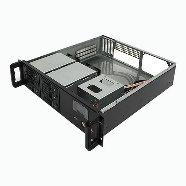 Factory Price 19Inch Industrial Rackmount Storage Server Case 2U 6Bay Hot Swap MATX Server Chassis with 480mm Depth