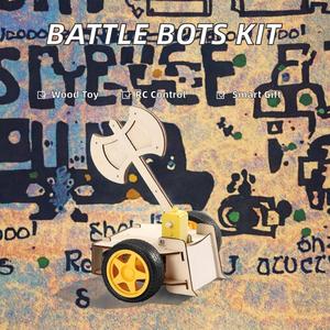 <span class=keywords><strong>Bots</strong></span> de combat télécommandés DIY en bois 3D, kit de jeu STEM, jouets éducatifs d'ingénierie, cadeaux avec ensembles complets - Product Image 3
