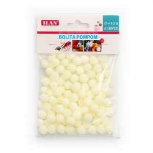 Palline di Nastro Ilan 1.0 Cm Colore Crema 100 Pezzi per Forniture Artigianali - Product Image 1