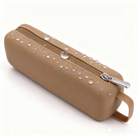 Étui à stylos en silicone imperméable Chinfai avec fermeture éclair, pochette en silicone, porte-cosmétiques en silicone, trousse de maquillage de voyage