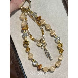 Llavero Retro de Lujo con Piedra Ojo de Tigre, Cadena para Teléfono, Accesorio Colgante para Bolso con Toque de Alta Gama - Product Image 6