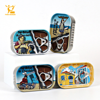 Tinsmaker vente en gros impression personnalisée sardine boîtes de conserve emballage de conteneur argent Rectangle vide boîte en fer blanc couvercle réutilisable