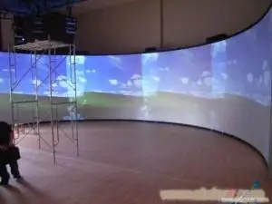 TELON OEM-Pantalla de proyector HD de 100 "~ 500", pantalla de proyección curvada frontal, 180 grados, blanco y negro, 1,1