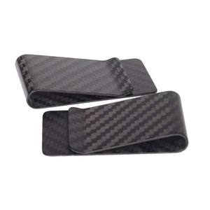 Erkekler için karbon Fiber Minimalist siyah parlak/mat cüzdan kredi kart tutucu para klip - Product Image 3