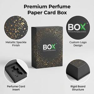 Caja de Cartón Rígido Negro Mate con Logotipo Personalizado al por Mayor para Perfumes y Cosméticos, Empaque de Papel con Detalles Dorados - Product Image 3