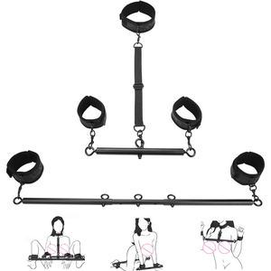 Spreader Bar Sex Toys with Wrist Ankle Neck <strong>Collar</strong> Restraint Kits Adjustable Handcuffs <strong>Collar</strong> Bondage Set <strong>BDSM</strong> for Adult Couple - Product Image 1