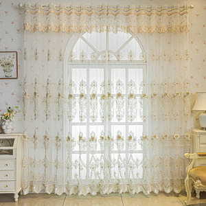 Elegante bianco <span class=keywords><strong>francese</strong></span> ricamato Vintage <span class=keywords><strong>tende</strong></span> di <span class=keywords><strong>pizzo</strong></span> a fiori per soggiorno camera da letto vetrata decorazione 1PC - Product Image 2