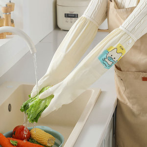 Gants en latex amusants et mignons pour femmes, pour la vaisselle en <span class=keywords><strong>cuisine</strong></span>, durables, allongés, épaissis, imperméables avec fermeture à cordon - Product Image 4