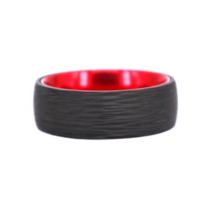 Anillo de compromiso de fibra de carbono forjado para boda, anillo de compromiso combinado, Color azul y negro, diseño a la moda, hazlo tú mismo y elige tu propio Color - Product Image 2