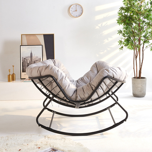 <span class=keywords><strong>Chaise</strong></span> berçante de <span class=keywords><strong>jardin</strong></span> en métal moderne pour intérieur/extérieur <span class=keywords><strong>Chaise</strong></span> longue à bascule de détente pour adultes - Product Image 6