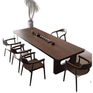 Juego de Mesa de Té de Madera Maciza Estilo Chino, Mesa Rectangular Resistente para Conferencias, Uso en Oficina y Hogar - Product Image 5