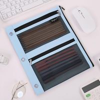 Pochette à crayons personnalisée avec fermeture éclair, insert pour classeur à 3 anneaux, porte-stylo, organiseur de fournitures scolaires et de bureau